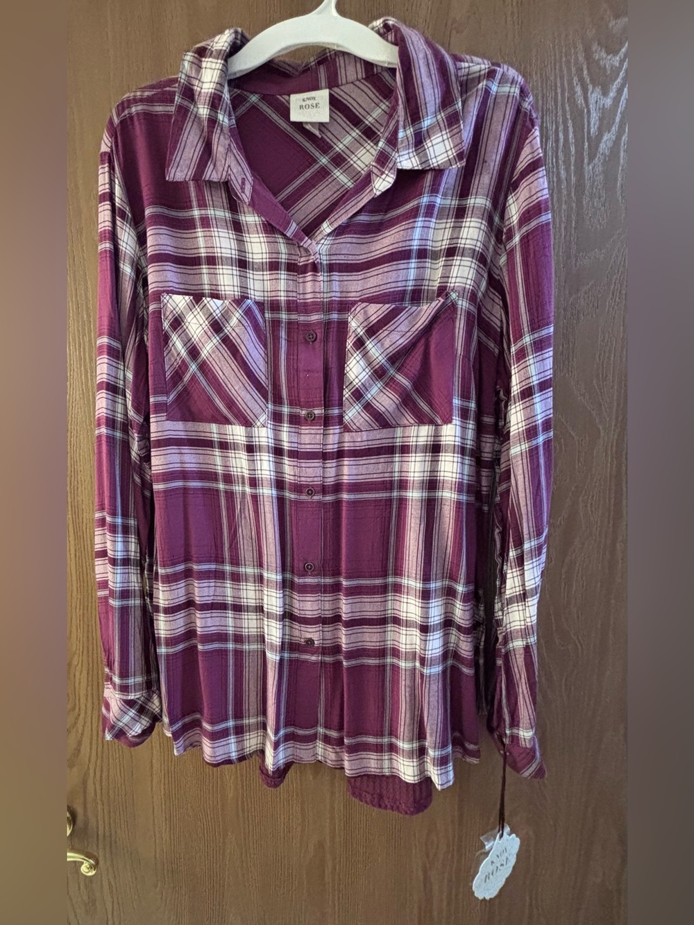 Knox Rose Plaid Button-Front Shirt NWT